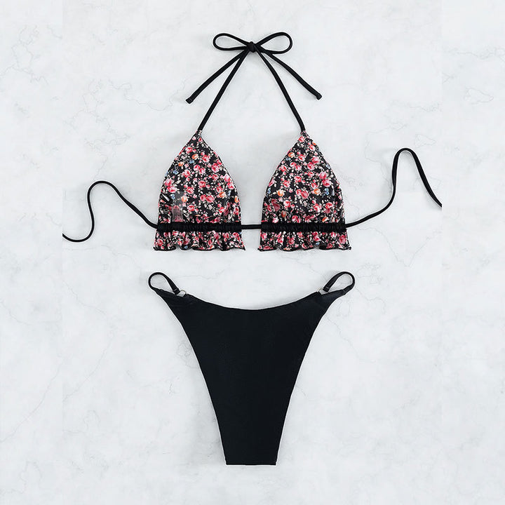 Damen Triangel-Bikini-Set mit verspieltem Rüschendesign Echo Archiv
