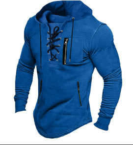 Herren modischer Kapuzenpullover mit einzigartigem Schnürdesign Echoarchiv