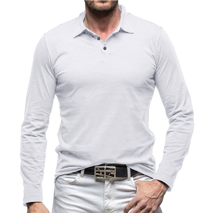 Herren Langarm-Polohemd aus hochwertigem Baumwollmix mit eleganter Knopfleiste Echoarchiv