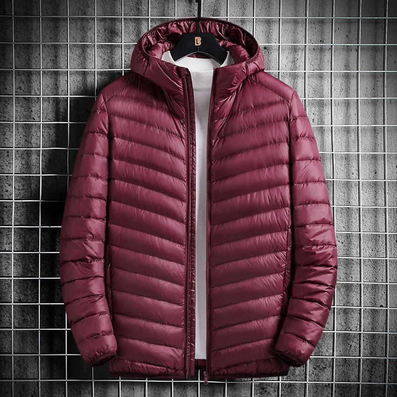 Herren nan ultraleichte Steppjacke mit Kapuze, winddichter Außenhülle und packbarem Thermofutter Echo Archiv