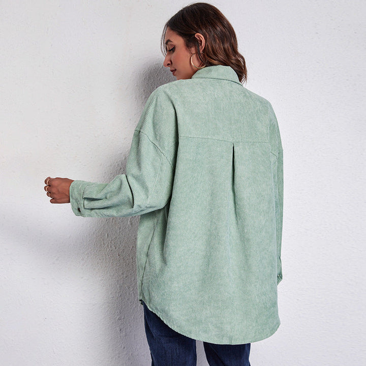 Damen Oversized Hemdblusenshirt aus Cord Echoarchiv