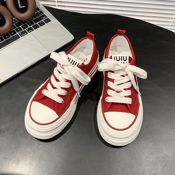 Damen Canvas Sneakers mit kontrastierenden Details und bequemen Schnürsenkeln Echo Archiv
