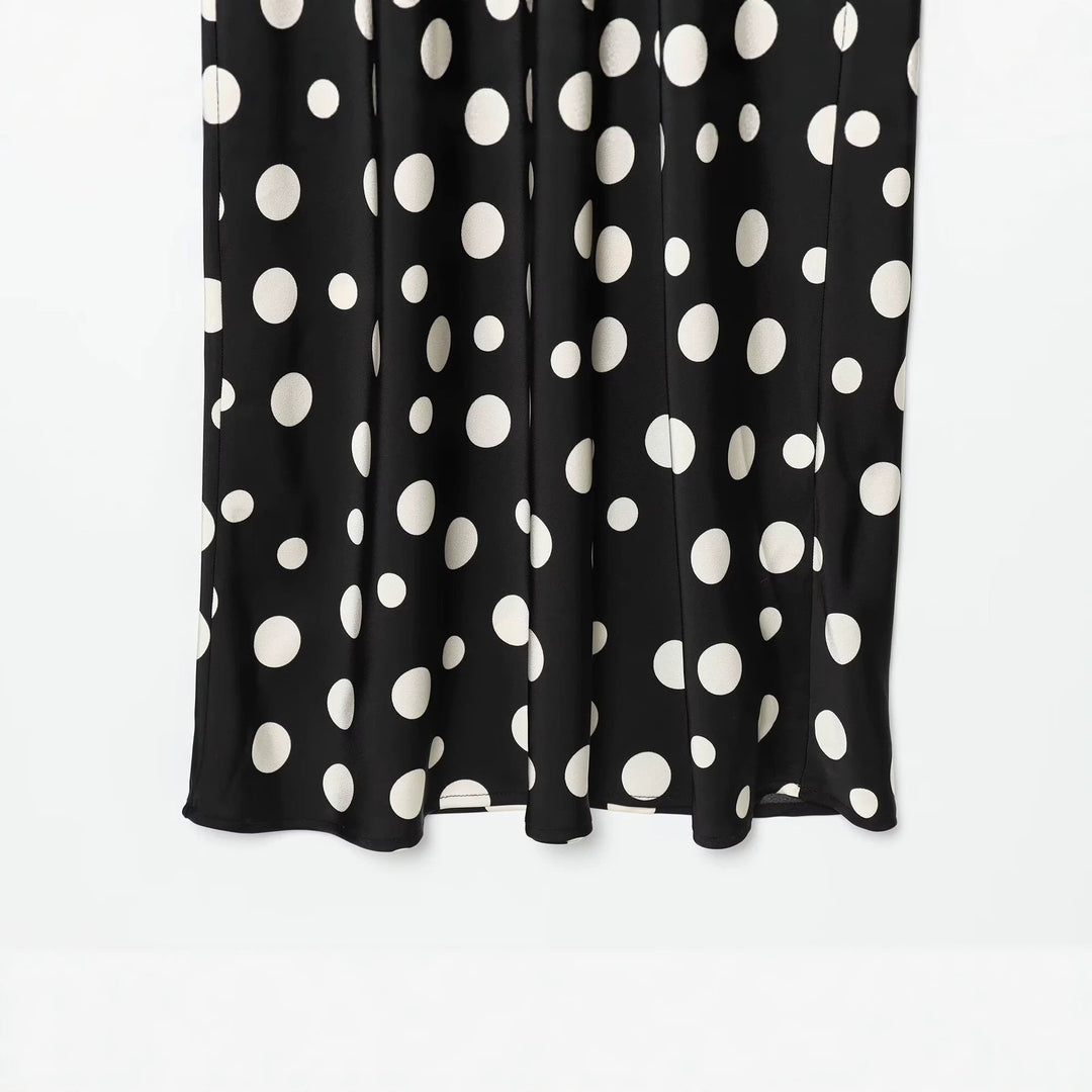 Damen Maxikleid mit asymmetrischem Träger und verspieltem Punktemuster Echo Archiv