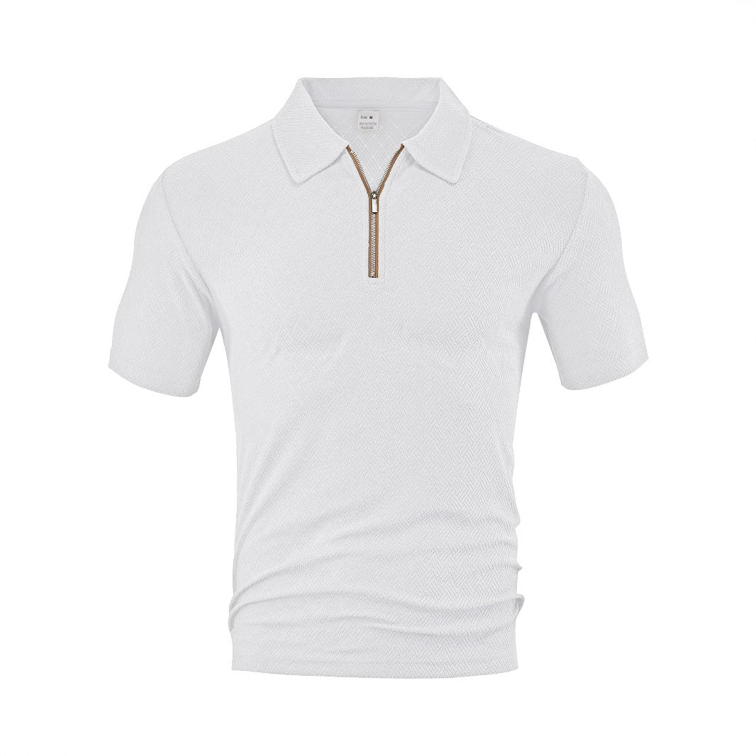 Herren Poloshirt mit innovativem Reißverschluss und strukturiertem Gewebe Echoarchiv