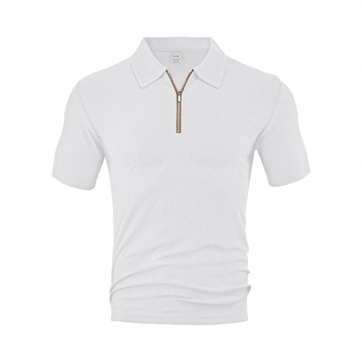 Herren Poloshirt mit innovativem Reißverschluss und strukturiertem Gewebe Echoarchiv
