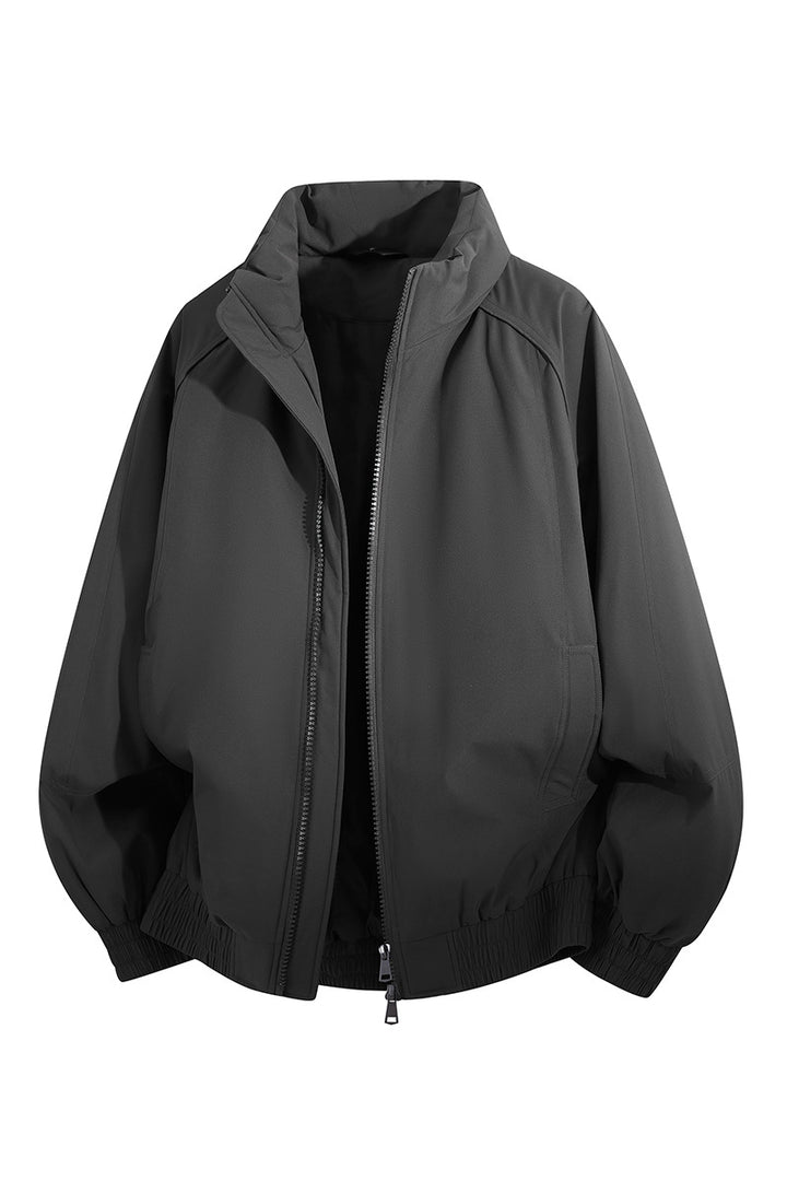 Unisex Oversize-Bomberjacke mit Stehkragen, elastischem Saum & wattierter Fütterung Echoarchiv