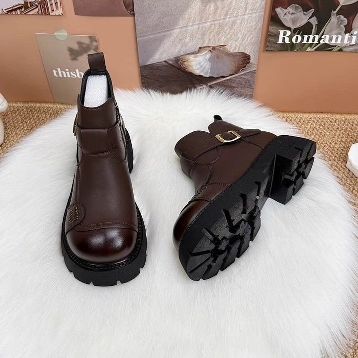 Damen Modische Stiefeletten mit Schnallen-Detail Echo Archiv
