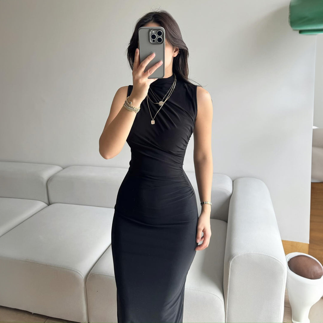 Damen Elegantes Wickelkleid mit figurbetontem Schnitt und hohem Schlitz Echo Archiv
