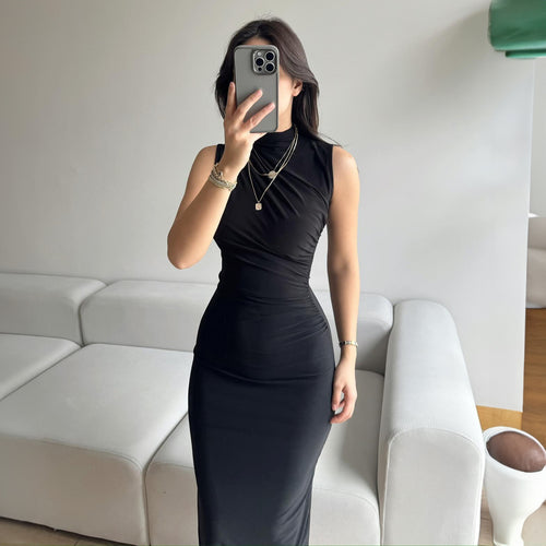 Damen Elegantes Wickelkleid mit figurbetontem Schnitt und hohem Schlitz Echo Archiv