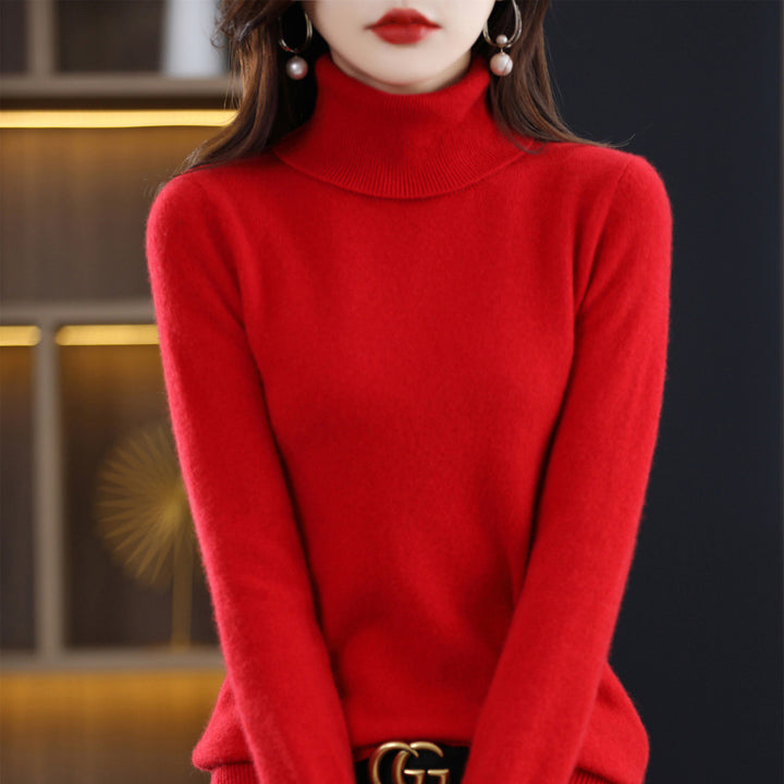 Damen Schmal geschnittener Rollkragenpullover aus kaschmirähnlichem Feinstrick mit softem Flor Echoarchiv