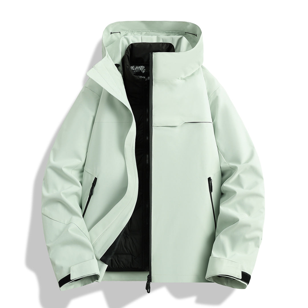 Herren hochwertige wasserfeste Outdoor-Jacke mit verstellbarer Kapuze und isolierendem Innenfutter Echoarchiv