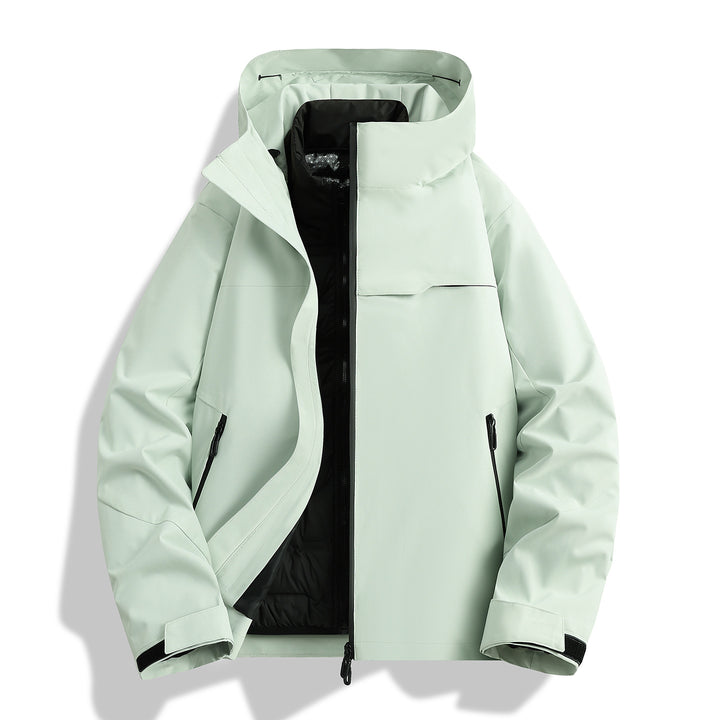Herren hochwertige wasserfeste Outdoor-Jacke mit verstellbarer Kapuze und isolierendem Innenfutter Echoarchiv