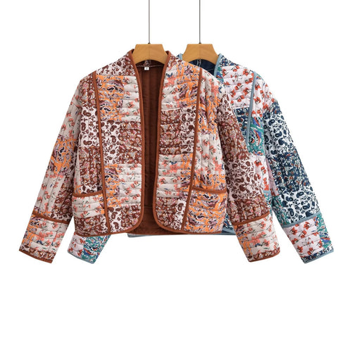 Damen Gepolsterte Patchwork‑Jacke im Kimono‑Stil Echo Archiv