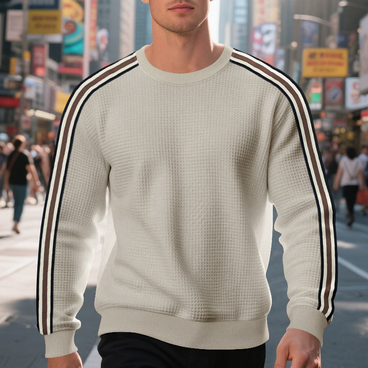 Herren Komfortables Sweatshirt mit strukturiertem Design und modischen Streifendetails Echoarchiv