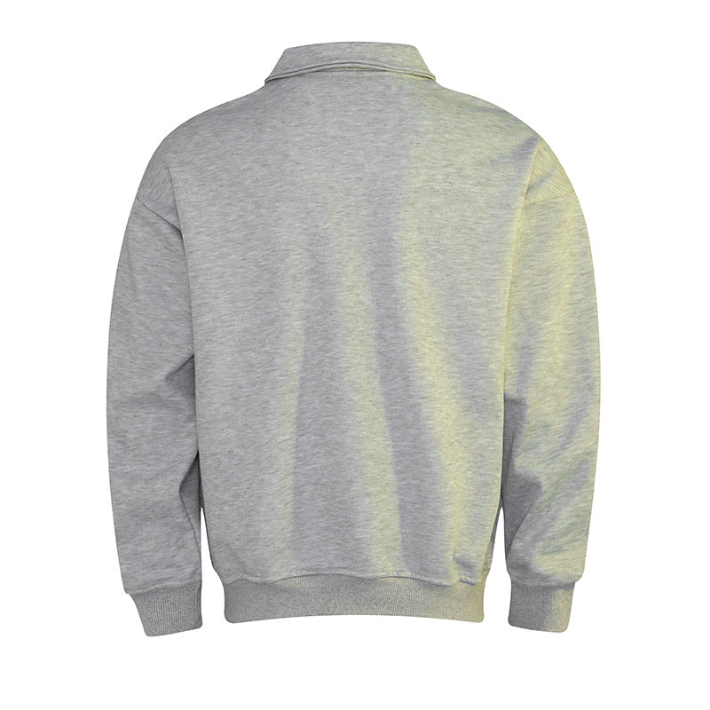 Herren Polo‑Sweatshirt im Oversize‑Relaxed‑Fit mit Rippbündchen und Knopfleiste Echo Archiv