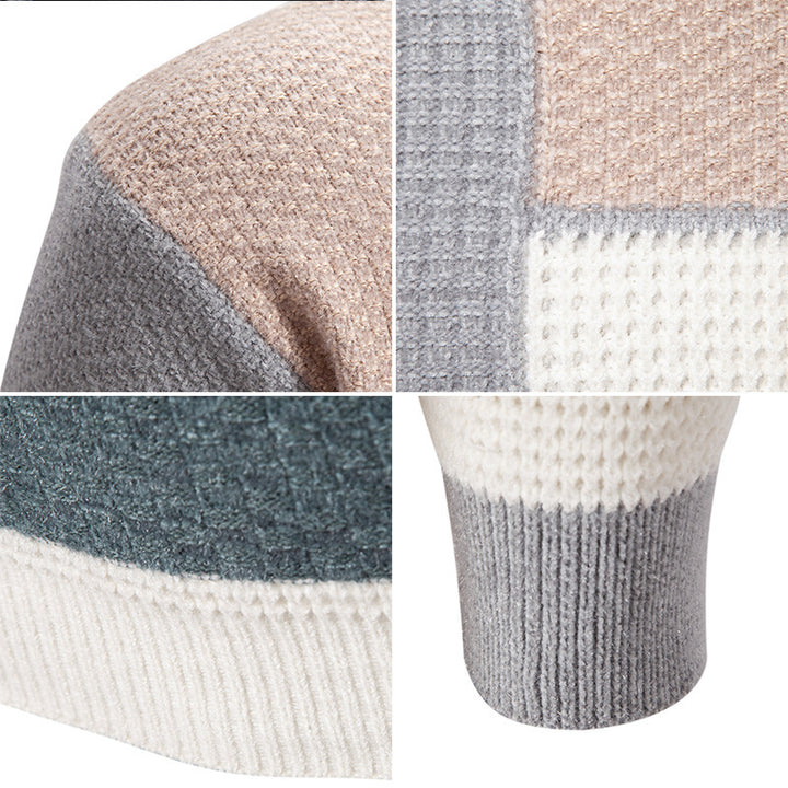 Herren modischer Pullover mit strukturiertem Farbblockdesign Echoarchiv