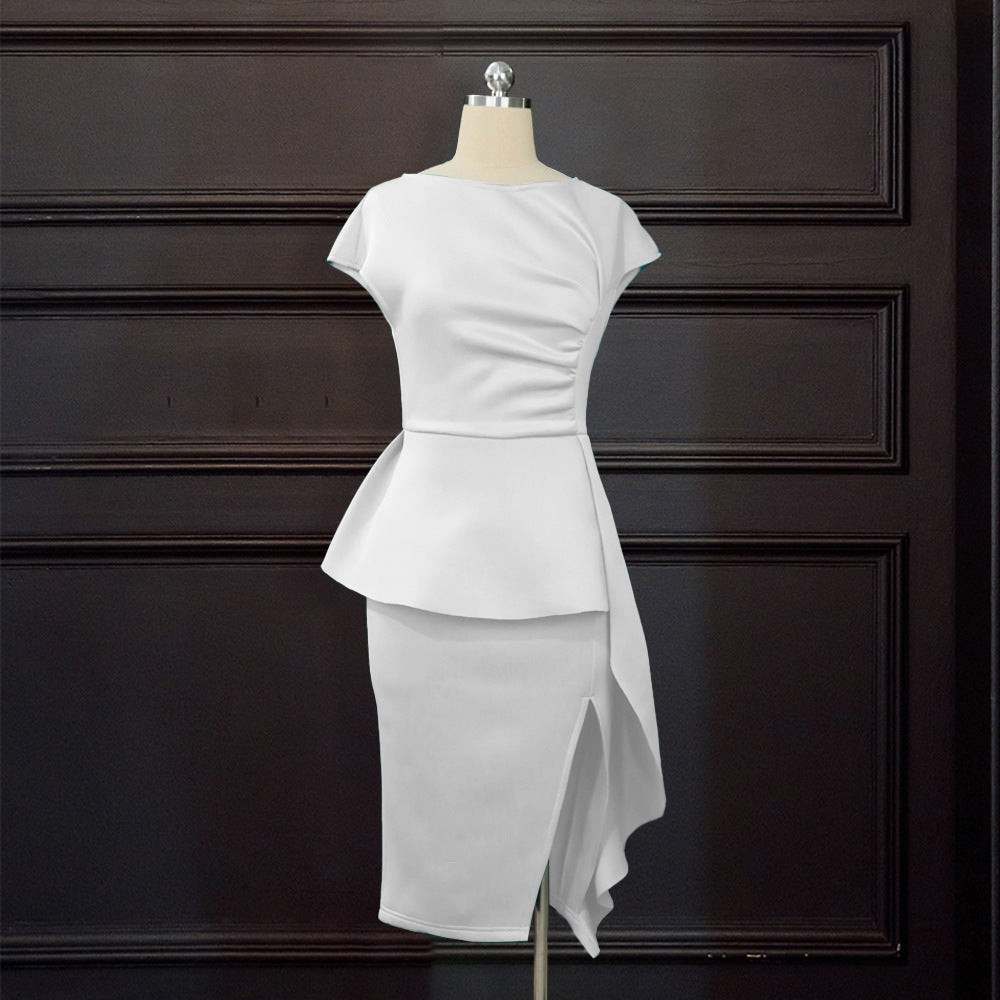 Damen elegantes Wickelkleid mit voluminösem Schößchen Echo Archiv