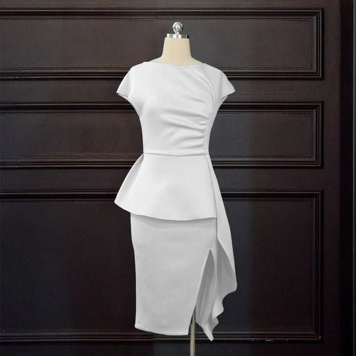 Damen elegantes Wickelkleid mit voluminösem Schößchen Echo Archiv