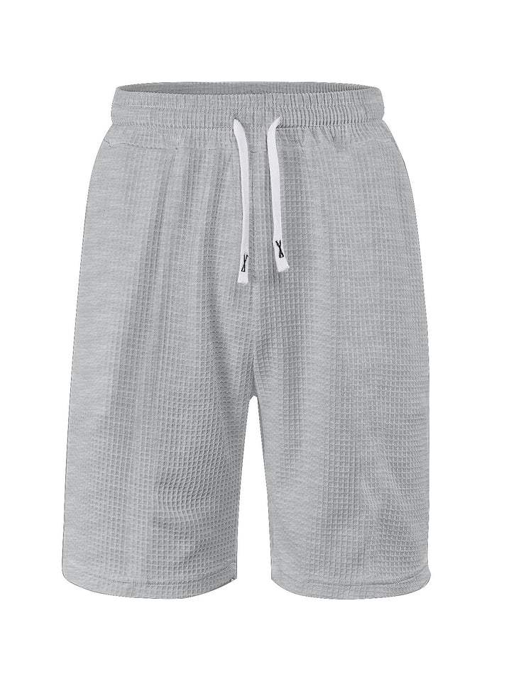 Herren nan atmungsaktive Waffel-Pyjama-Shorts mit elastischem Komfortbund, Tunnelzug und seitlichen Eingrifftaschen Echo Archiv