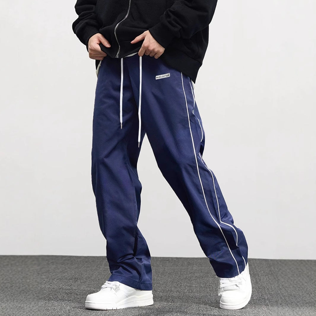 Herren Hochwertige Freizeithose mit verstellbarem Bund und seitlichen Streifen Echoarchiv