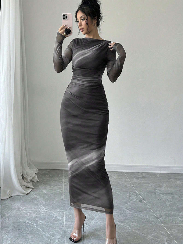 Damen Elegantes Wickelkleid mit Struktur Echo Archiv