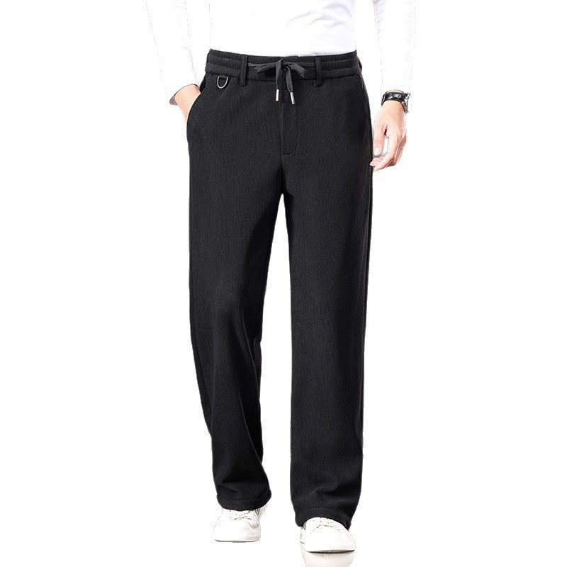 Herren Lässige Relaxed-Fit Baumwoll-Mix Freizeithose mit Kordelzug und geradem Bein Echo Archiv