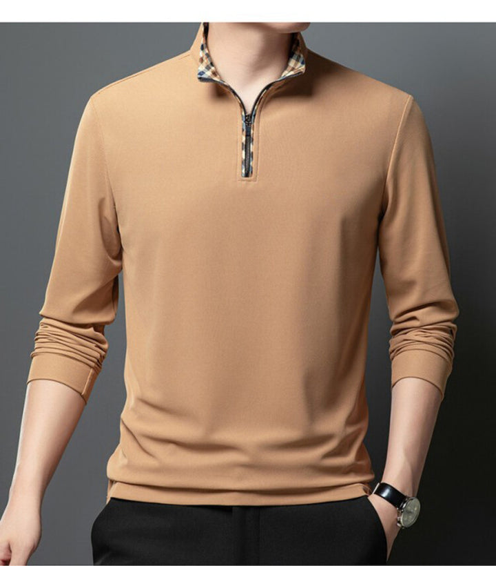 Herren Sportliches Langarmshirt mit Stehkragen und modischem Reißverschluss Echoarchiv