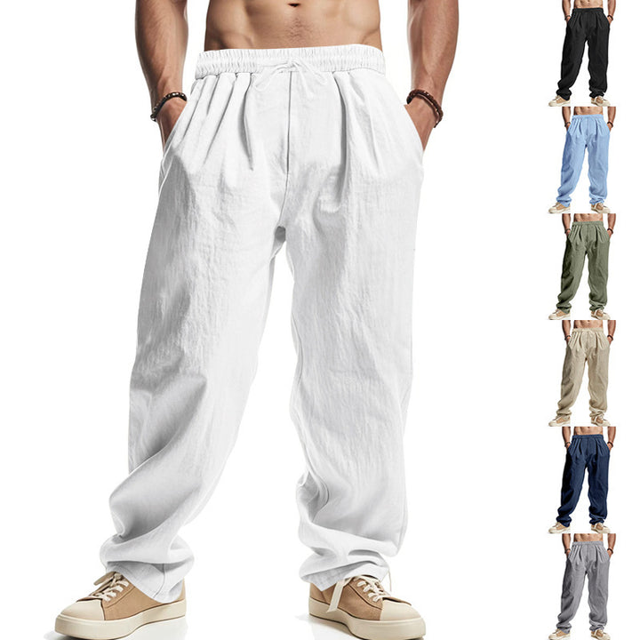 Herren lässige luftige Freizeithose mit elastischem Bund und verstellbarem Kordelzug Echoarchiv
