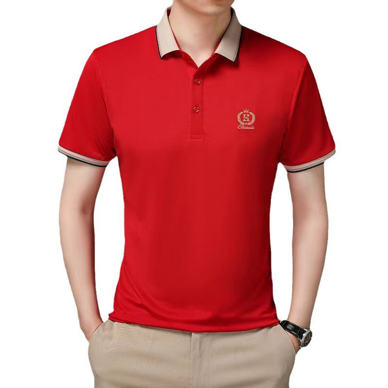 Herren Poloshirt mit atmungsaktivem Gewebe und elegantem Kontrastkragen Echoarchiv