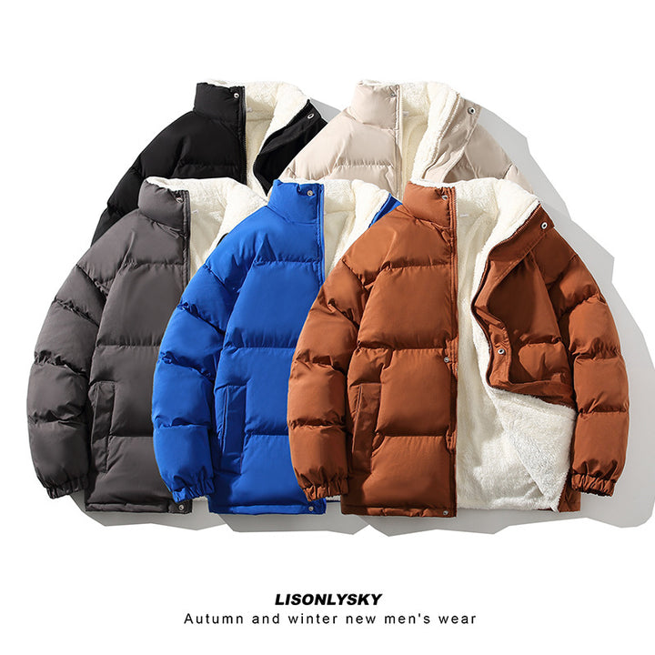 Herren nan gefütterte Winter-Steppjacke mit Teddyfutter, hohem Stehkragen und verdeckter Druckknopfleiste Echo Archiv