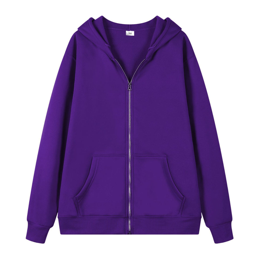 Damen nan lässige Zip-Hoodie-Jacke im Boxy-Cut mit überschnittener Schulter, verdecktem Tunnelzug und großen Kängurutaschen Echo Archiv