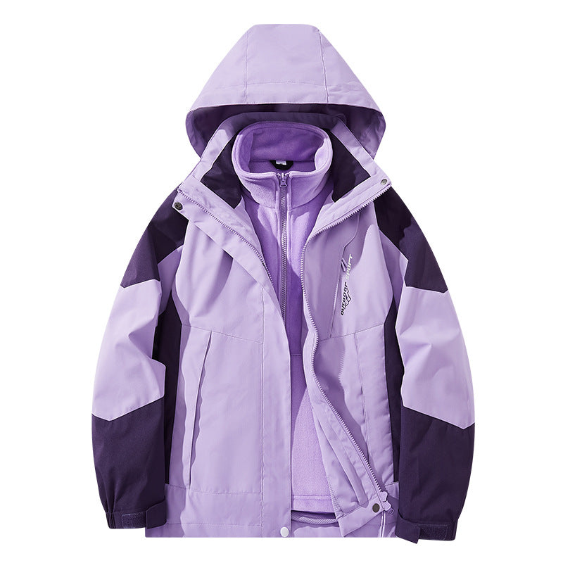 Herren Wasserabweisende zweilagige Trekkingjacke mit abnehmbarer Fleece-Innenjacke und Kapuze Echo Archiv