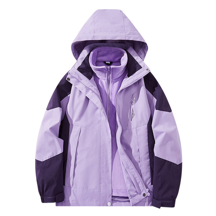 Herren Wasserabweisende zweilagige Trekkingjacke mit abnehmbarer Fleece-Innenjacke und Kapuze Echo Archiv