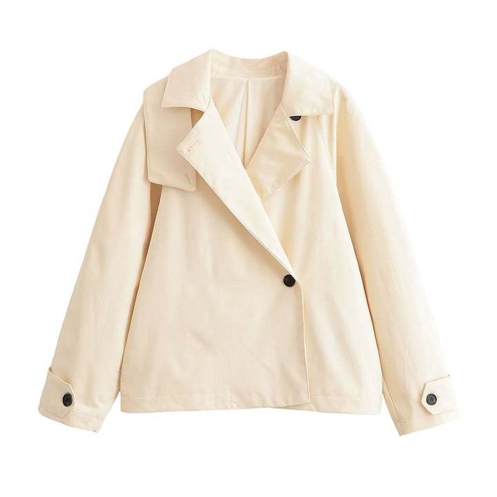 Damen Kurzjacke im Trenchstil mit asymmetrischem Revers Echo Archiv