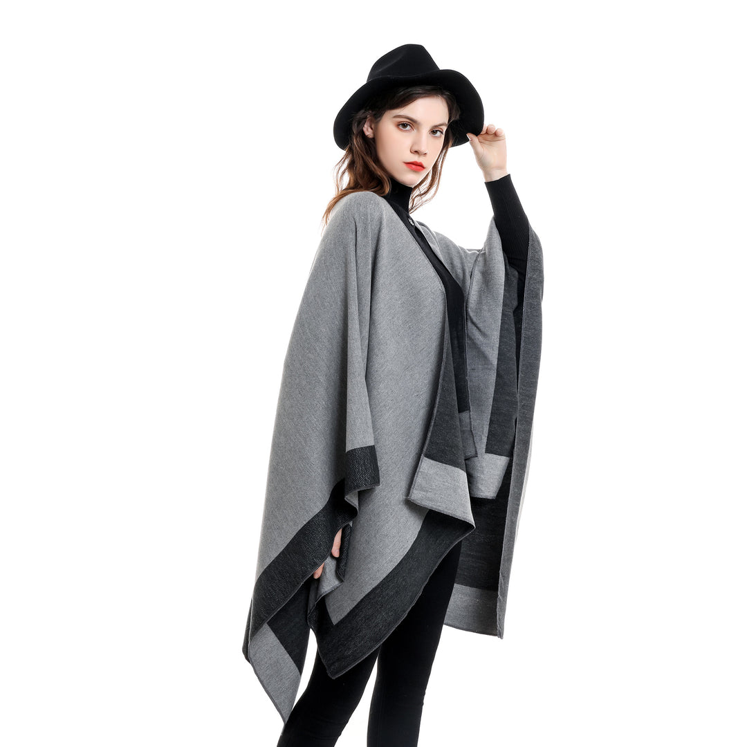 Damen Wendeponcho aus feiner Kaschmir-Mischung – Avérine