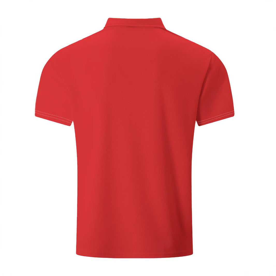 Herren Poloshirt mit kreativen Grafikdetails und atmungsaktivem Material Echoarchiv