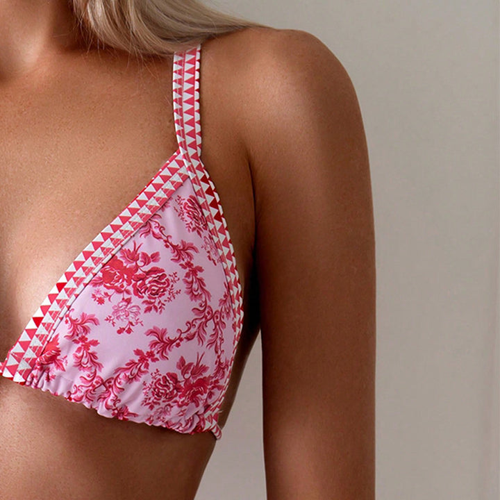 Damen Triangel-Bikini mit floralen Mustern und raffinierten Bindebändern Echo Archiv
