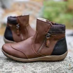Damen Kurzschaft-Stiefelette mit warmem Futter, seitlichem Reißverschluss und gepolsterter Knöchelmanschette Echoarchiv