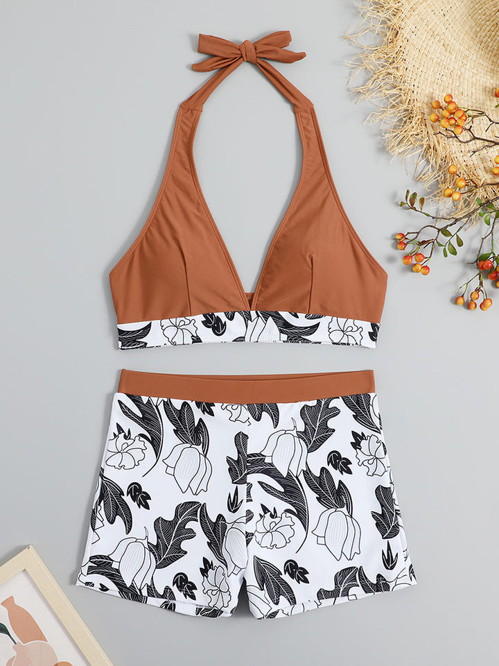 Damen Triangel-Bikini mit floralem Shorts-Design Echo Archiv