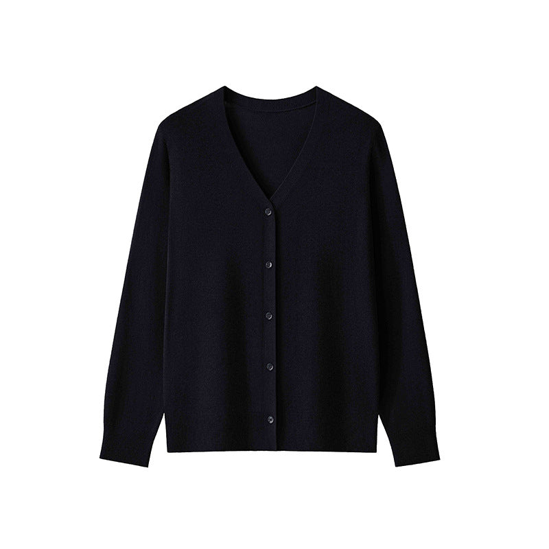 Damen Feinstrick-Cardigan mit V‑Ausschnitt, durchgehender Knopfleiste und leichtem Fall Echo Archiv