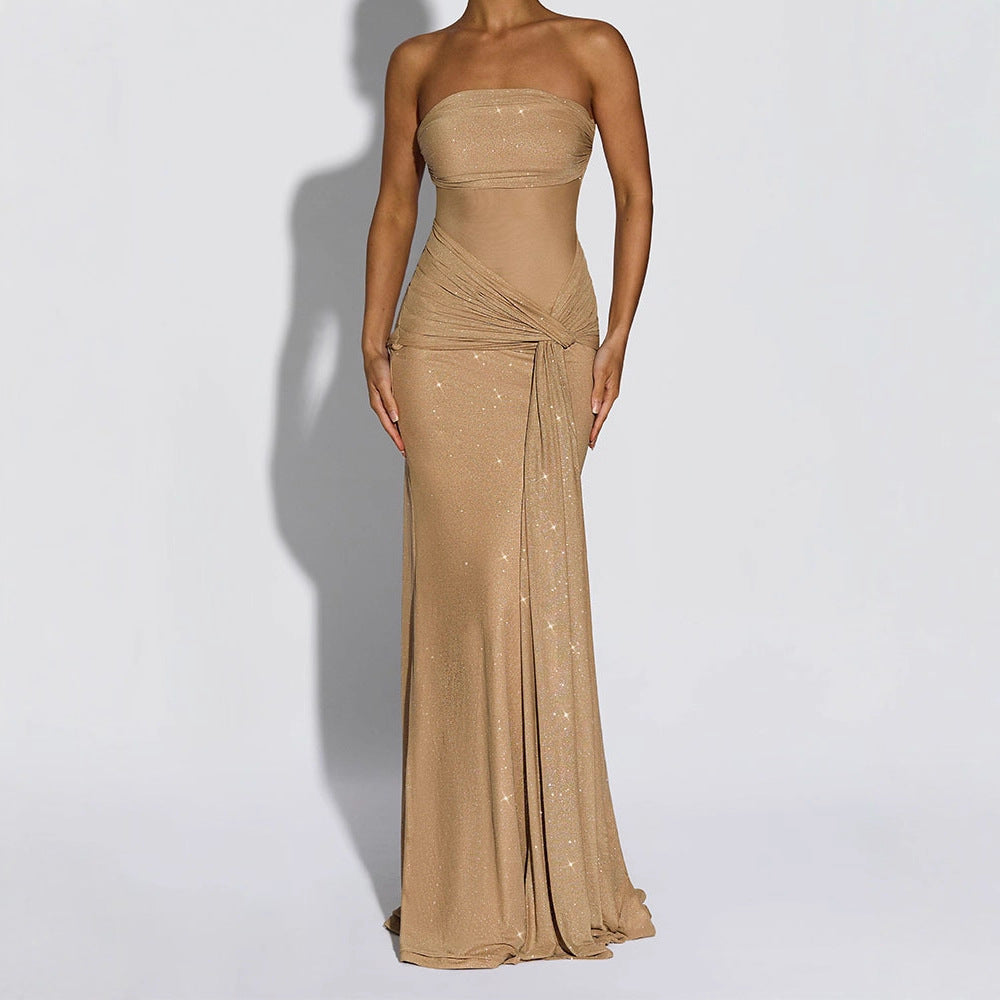 Damen Glamouröses Abendkleid mit schimmerndem Obermaterial Echo Archiv