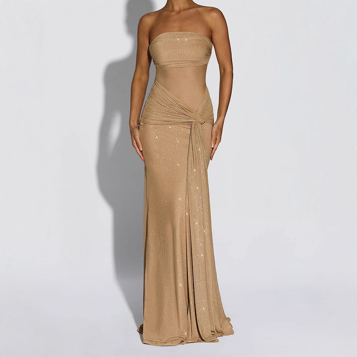 Damen Glamouröses Abendkleid mit schimmerndem Obermaterial Echo Archiv