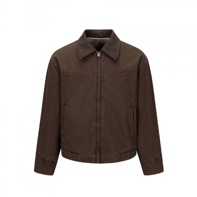 Herren Gefütterte Canvas-Blousonjacke mit Teddyfutter und Hemdkragen Echo Archiv