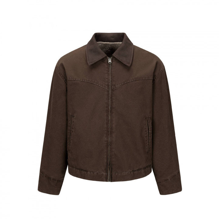 Herren Gefütterte Canvas-Blousonjacke mit Teddyfutter und Hemdkragen Echo Archiv