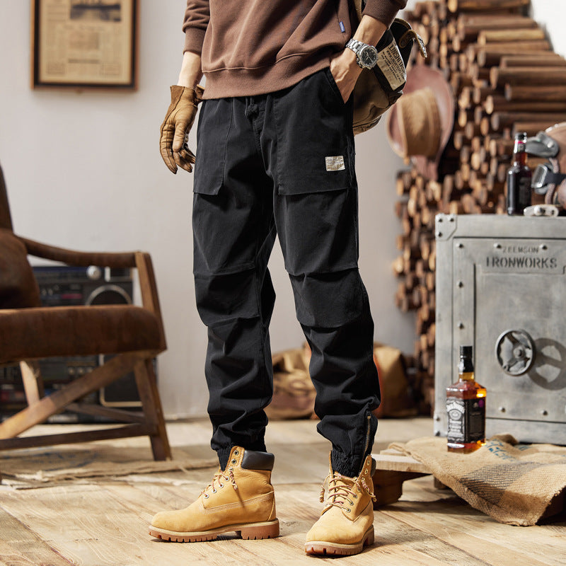Herren Canvas‑Utility‑Jogger mit verstärkten Kniepaneelen, Klapptaschen und elastischem Knöchelsaum Echo Archiv