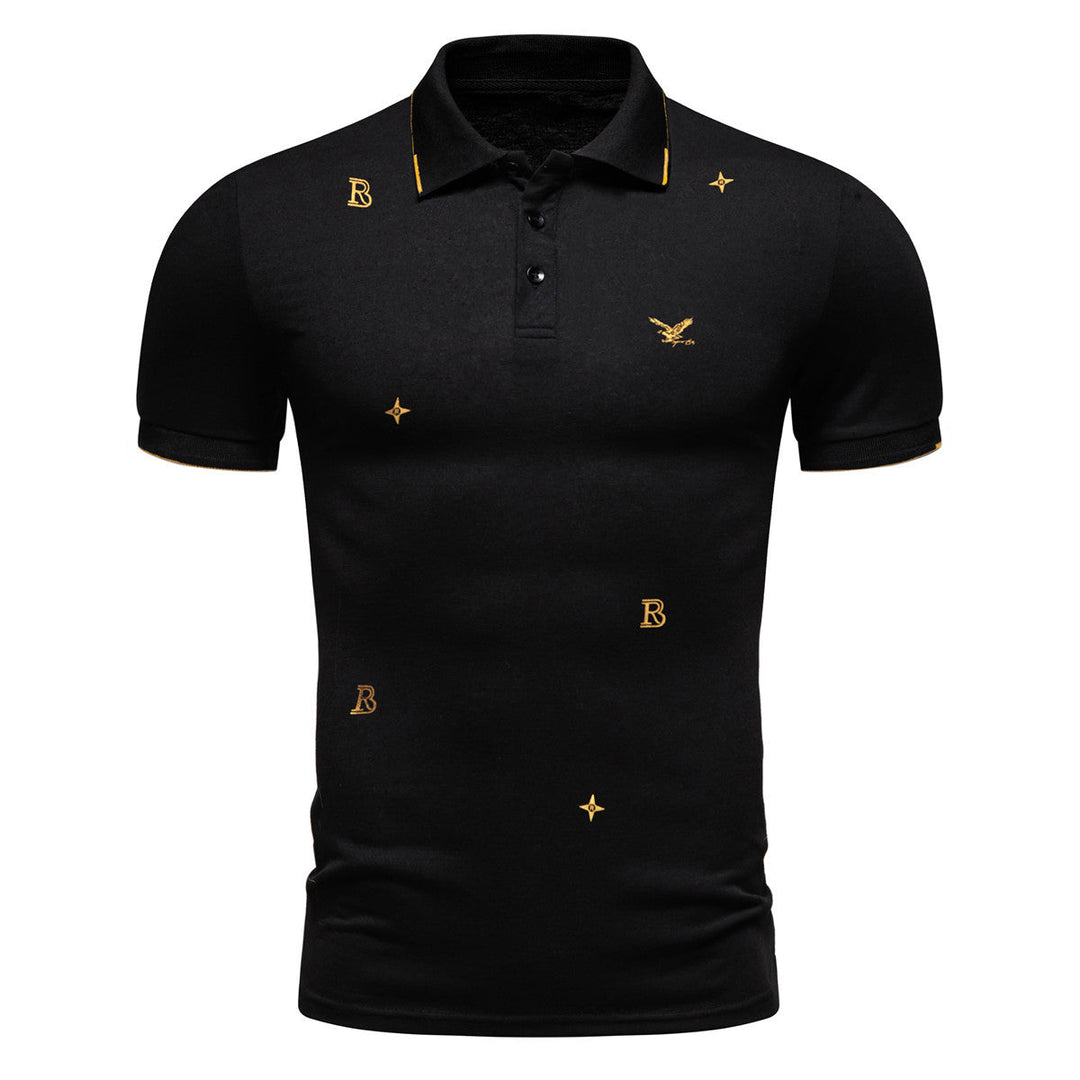 Herren Polohemd mit modischem Stickdesign und hochwertigem Stoff – Cavello