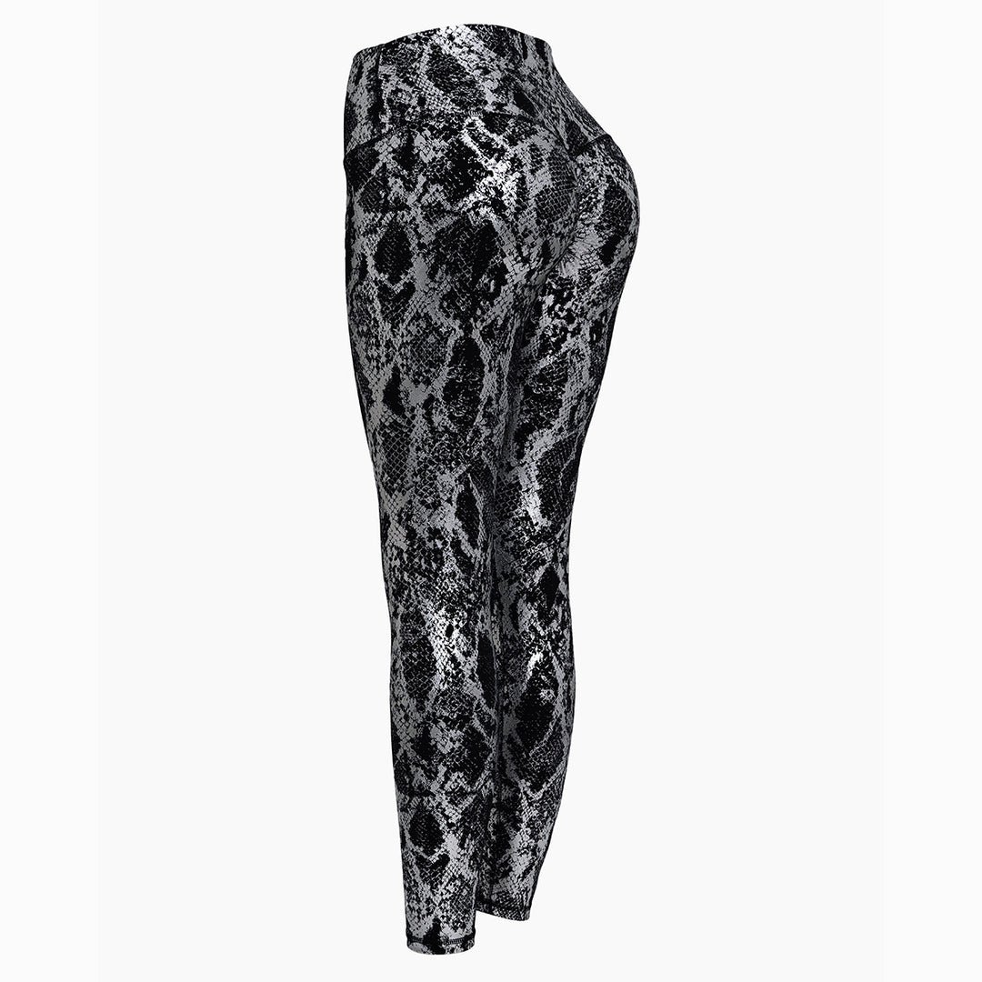 Damen nan hoch taillierte Sportleggings mit formender Kompression und strukturierter Schlangenprägung Echo Archiv