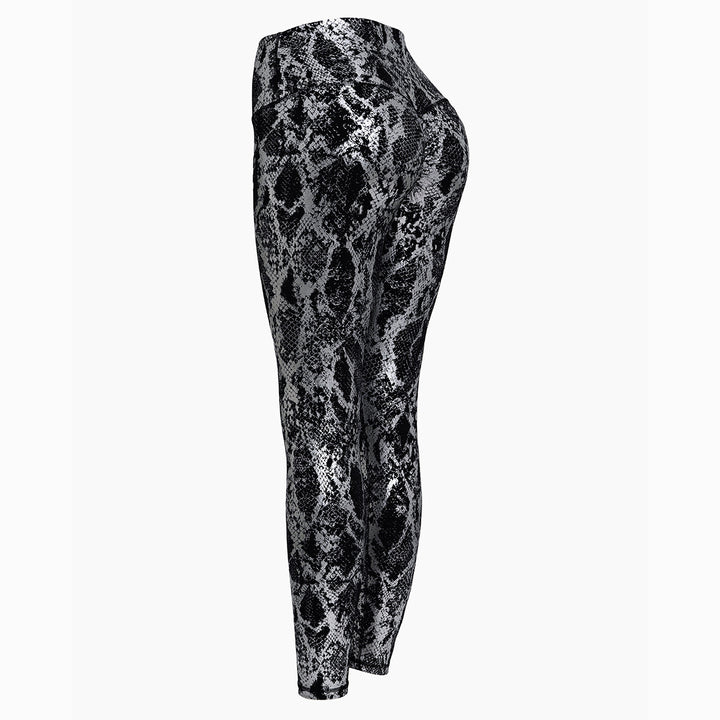 Damen nan hoch taillierte Sportleggings mit formender Kompression und strukturierter Schlangenprägung Echo Archiv