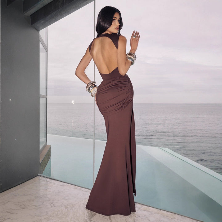 Damen Maxikleid mit stilvollem Wickel-Design und figurformender Silhouette Echo Archiv