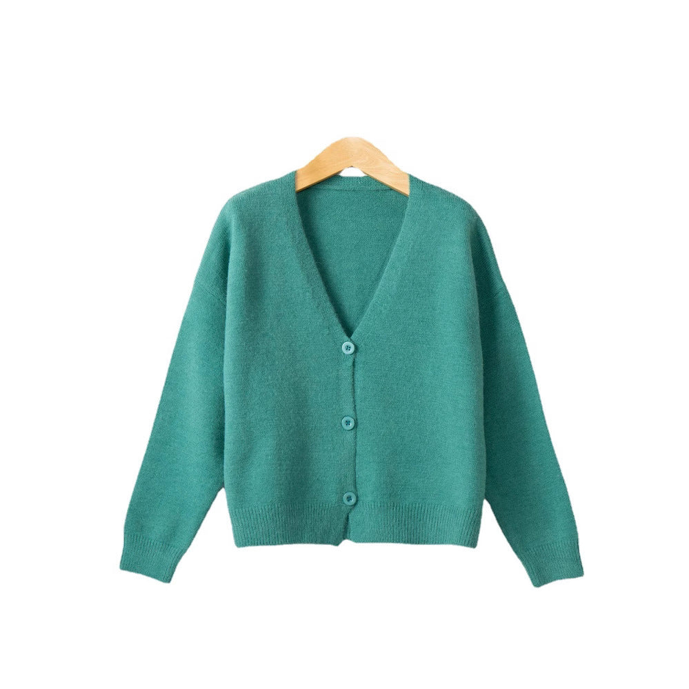 Damen Strickjacke mit V-Ausschnitt und Knopfdetails Echoarchiv